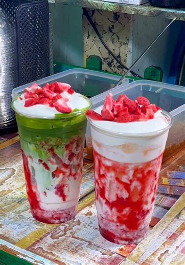 Matcha dâu sấy, latte dâu sấy & kem cheese