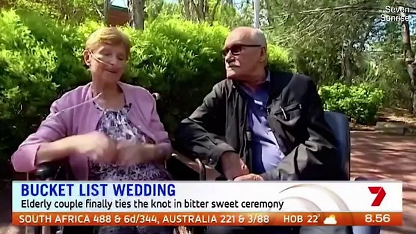 Elderly couple tie the knot after being together for 47 years
