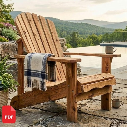 DIY Adirondack Chair Woodworking Plan : Outdoor Patio Chair (PDF Download) - Etsy