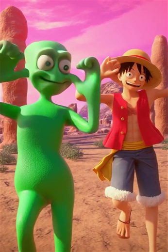 Green Alien And Straw Hat Dancing Adventure #GreenAlien #OnePiece #Luffy #AnimeCrossover