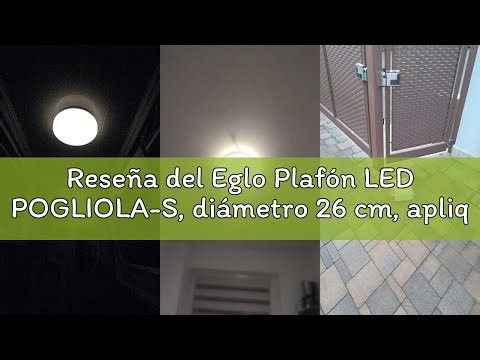 Reseña del Eglo Plafón LED POGLIOLA-S, diámetro 26 cm, aplique de pared, con efecto de cristal de ac
