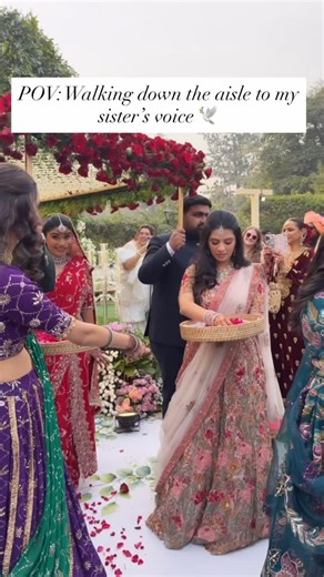 Emelda Lepcha | Delhi | Dehradun on Instagram: "First time witnessing something so surreal my bride walking down the aisle to her younger sister’s voice. Makeup @makeupbyemelda Hair @simranbamraah"