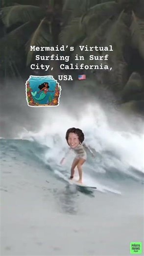 Mermaid’s Virtual Surfing in Surf City, California USA 🇺🇸