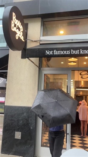 Rain? We still outside. ☔️ ##PopUpBagels | pop up bagels