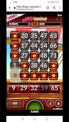 SLINGO CASCADE⛵ SLOTS AND BINGO MIX at freebingocasino.com play for FREE