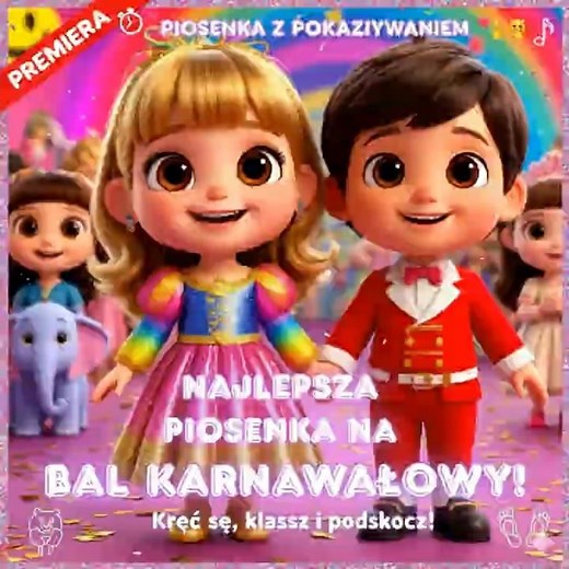 Najlepsza piosenka na bal karnawałowy dla dzieci! 🎭🎉 #piosenkadladzieci #balkarnawałowy #przedszkole