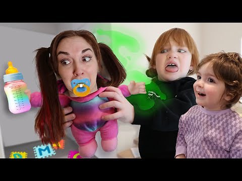 MOM turns into A BABY!! Adley is the Boss! Magic Puffs mix up at Adley's new Day Care for babies!