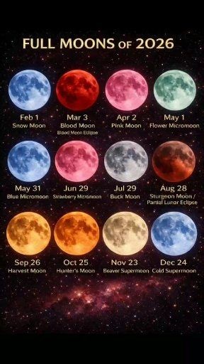 The year 2026 will feature twelve full moons, each with its own name, seasonal significance, and distinctive display in the sky. From the Snow Moon in February to the rare Christmas Eve Supermoon in December, these lunar events are part of a long-standing tradition of skywatching, influenced by Earth’s orbit. A few months stand out with exceptional events. March will showcase a total lunar eclipse, turning the Moon a deep red during the Blood Moon, visible in many parts of the world. In August, 