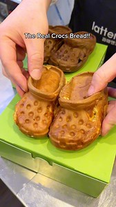 Shocking!!!✅Have you ever tried Crocs bread? It’s sold in Korean Town, Tokyo, Japan! Take a look at how it’s made. It’s filled with lots of cheese, and there’s also a version with chocolate inside. #crocs #crocsbread | Chanmyung Jeon
