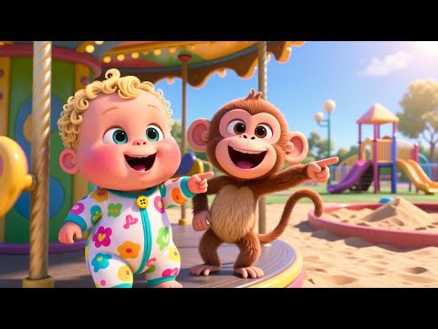 Baby Monkey Park Fun 🐵🎉 | Kids Learning & Playtime Video | Fun Preschool Adventure