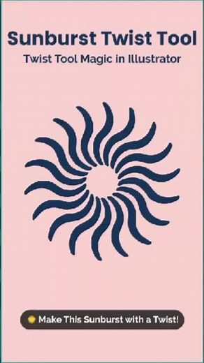 Create Sun Design Using Twist Tool in Illustrator | Easy Vector Hack ☀️
