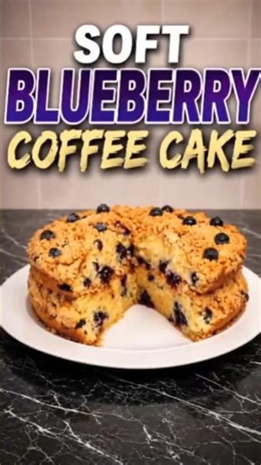 Blueberry Coffee Cake 🍇 Soft, Crumbly & Easy! #shorts