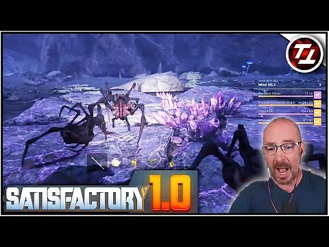 Satisfactory - MASSIVE Cave Filled with Spiders! I'm super BRAVE!