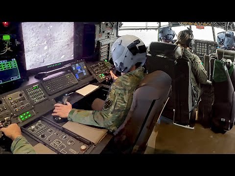 Inside AC-130 Super Advanced Cockpit Demolishing Targets From The Air
