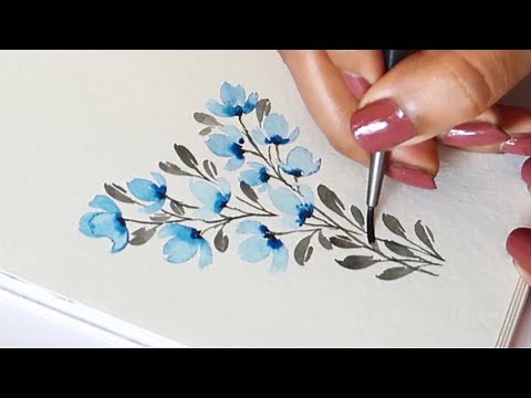 Painting Easy & quick flowers | Watercolor painting Tutorial for Beginners