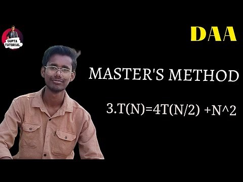 Solve T(n)=4T(n/2)+n^2 using Master's Method #Design_and_analysis_of_Algorithm