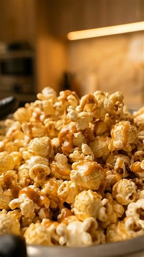 Honey Caramel Popcorn 🍿 Better Than Cinema Popcorn! #shorts #asmrcooking