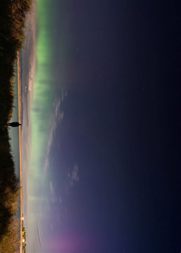 Dancing Northern Lights at Deadman's Basin, Montana