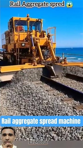 Rail track Fixin by machine 🤯 | Railway track | Aggregate Spread Machine| ai technology #shorts #diy