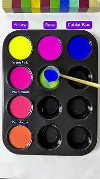 Generate 9 random colors from 3 colors Cobalt Blue + Permanent Rose and Yellow