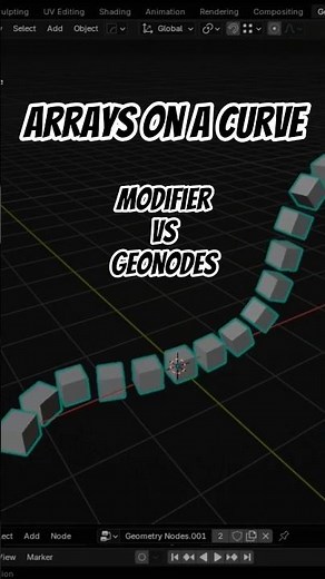 Quick Blender Tip: How to Array Objects on a Curve (Modifiers vs Geo Nodes) #b3d
