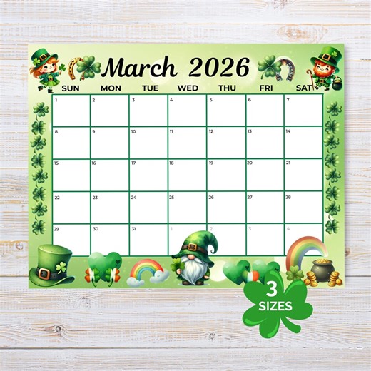 March 2026 Calendar Printable, Monthly Planner Calendar, Annotate on iPad or Tablet, Desk Calendar - Etsy