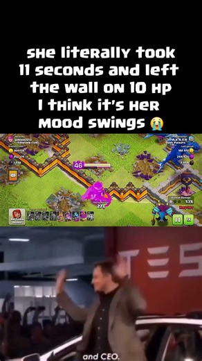 archer queen and her mood swings 😭 - COC | #clashofclans #cocshorts #shorts