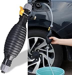 9.8 Ft Siphon Hose for Gasoline, Multifunction Liquid Sucker Pump Comes With Flow Valve and Fixing Buckle, for Gas Gasoline Petrol Diesel Oil Liquid Water Fish Tank Portable Siphon Pump