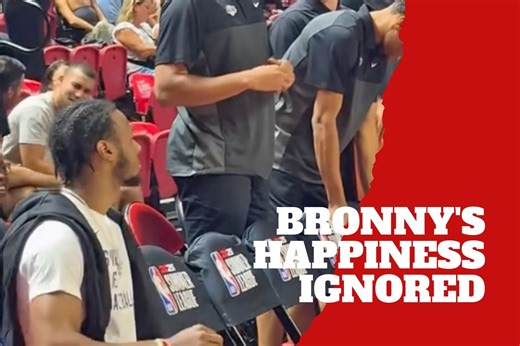 Mismatched vibe! Bronny James celebrates solo as Lakers bench stays ice cold