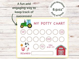 On the Farm Potty Training Chart, Potty Reward Chart, Potty Training Chart Printable, Potty Chart, Reward Chart - Etsy