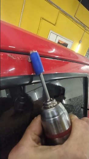 Removing double-sided tape from a car