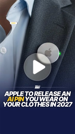 Apple is lining up a clip-on AI pin for 2027, built to hear and see 🤖😳 An AirTag-sized pin designed to clip onto clothing is being lined up for 2027. The internal target is aggressive, around 20 million units in year one. It also lands alongside a Gemini-powered Siri reboot, because a screenless device only works with a real chatbot. Humane proved the category can flop, so Apple will need trust, not just polish. #Apple #Pin #AI #Tech #Money