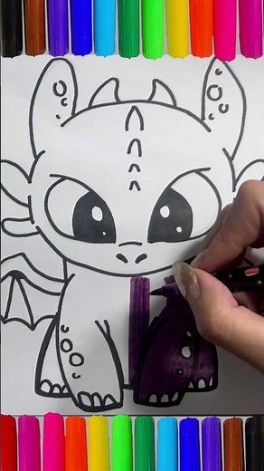 Desenhando e Colorindo Dragão Fofo 🐉✨ | Arte Fácil para Crianças #colorindo #drawing #dragao