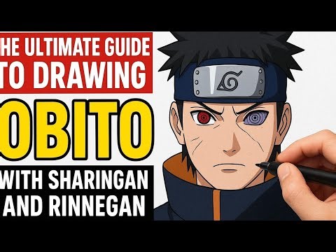 "The Ultimate Guide to Drawing Obito Uchiha with Sharingan & Rinnegan | Step by Step Tutorial"