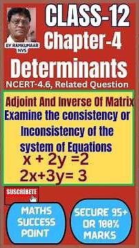 |Part-8 | Class-12 | Chapter-4 | Determinants | NCERT Exercise4.6,Related Question |