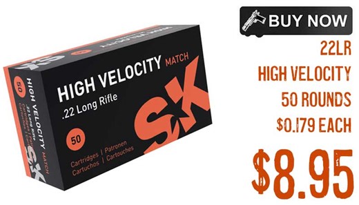SK High Velocity .22 LR Ammunition 50rnds $8.95 a Box