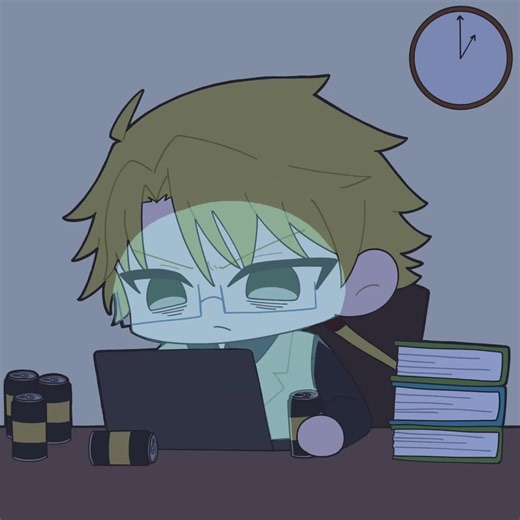 コーヒーを飲んでいるきだ君のイラストメイキング