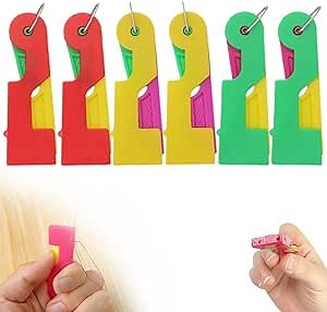 Automatic Needle Threader, Frundoo 2025 New DIY Hand Sewing Machine Needle Threader, Self Threading Needles for Hand Sewing, for Sewing Embroidery Cross Stitch Craft Stitching Knitting Quilting-6Pcs