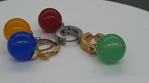 Pair of Potara Earrings Green Yellow Blue Red Natural Stones, Anime Cosplay Earrings Dragon Ball Z Inspired, Gift for Anime Manga Fans - Etsy