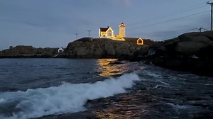 Tonight at the Nubble. Enjoy- with all the lights back on! #nubbleart | Nubble Art