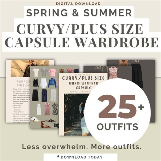 Plus Size Spring Summer Capsule Wardrobe Lookbook (digital Download PDF) - Etsy