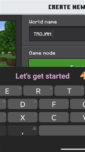 let's start a new world in Minecraft. Full video on channel. #minecraft (part 1)