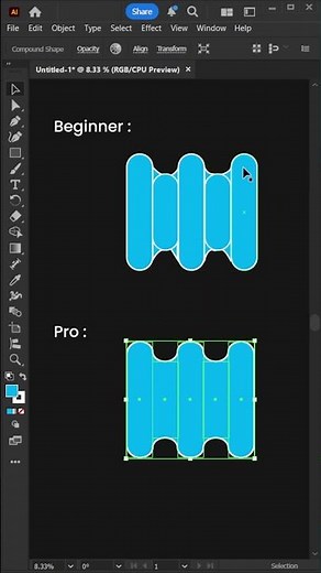 Beginner pro with Compound Shape in Adobe Illustrator cc Tutorial