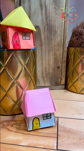 🏠 DIY Origami Paper House for Kids: Fun Craft Tutorial! 🎨 #Kids #Crafts #DIY #Fun