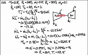 SOLVED:Repeat Problem 9.41 assuming the steam turbine and the air compressor each have an isentropic efficiency of 80 %