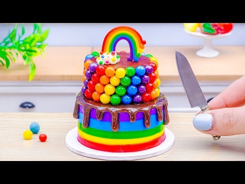 Miniature Rainbow Buttercream Cake Decorating 🌈 Ideas for Decorating Rainbow Cakes with Fondant