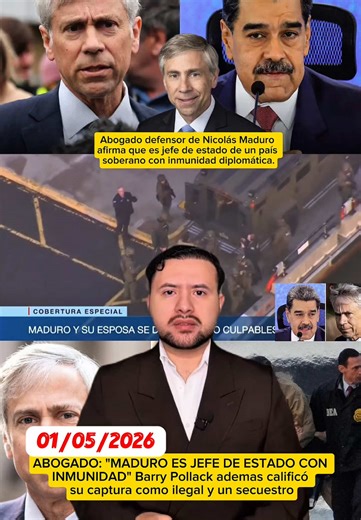 🚨Abogado defensor de Nicolás Maduro afirma que es jefe de estado de un país soberano con inmunidad diplomática. #noticias #NicolásMaduro #barrypollack#venezuela #usa