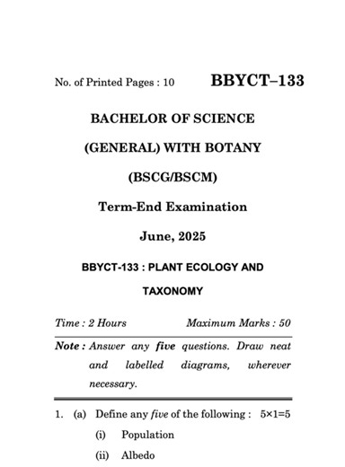 BBYCT-133 June 2025 | IGNOU Previous Year Question Paper