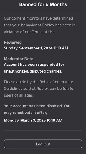 I got banned for 6 MONTHS 🥰😃 help🥲#roblox #short