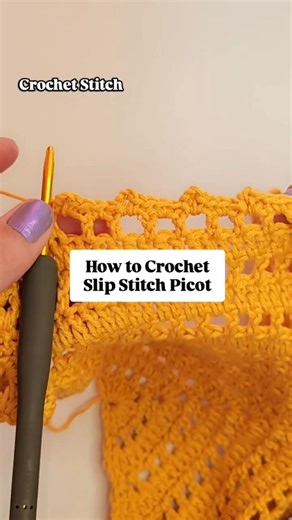 How to Crochet a Slip Stitch Picot Edge | Crochet Stitch Tutorial #Shorts